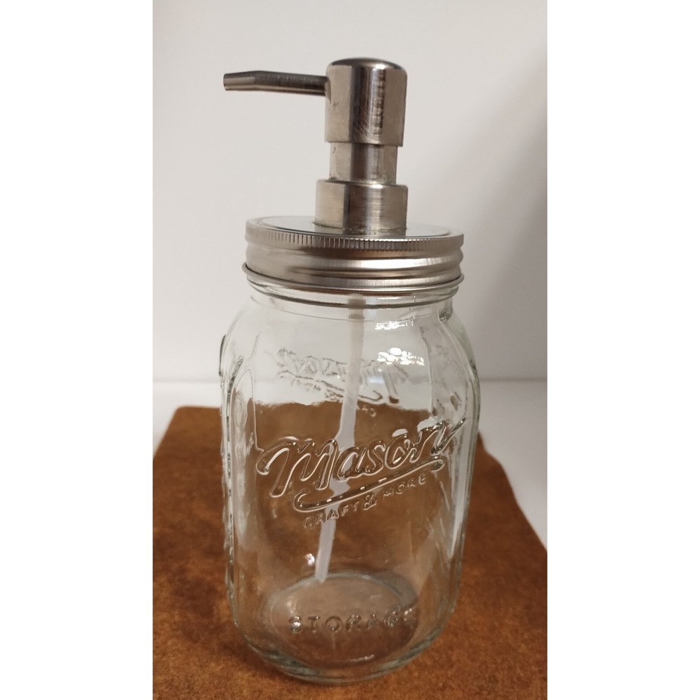 Glass Mason Jar Soap/Lotion Pump (4 cup capacity)